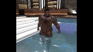 huge black football player doesn't appreciate drone watching him